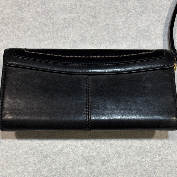 Coach 65th Anniversary Vintage Black Leather Wallet with Gold Turnlock Hardware - Picture 3 of 10